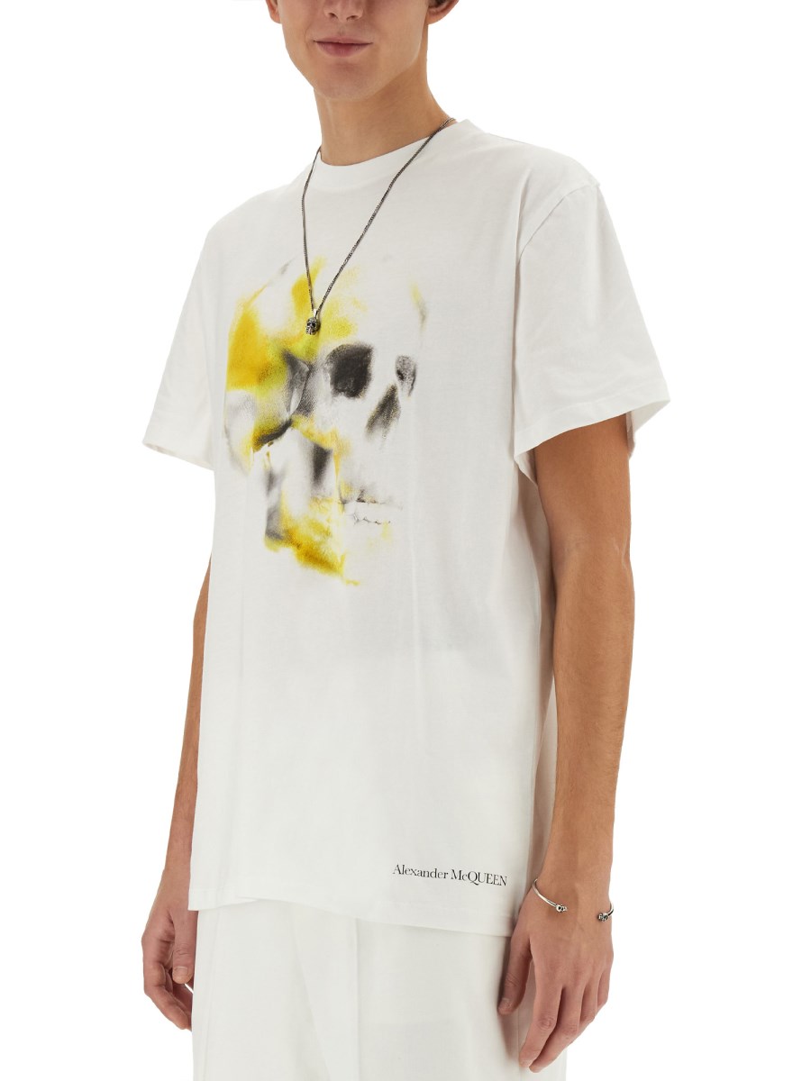 ALEXANDER McQUEEN T-SHIRT "OBSCURED SKULL" Nuovo
