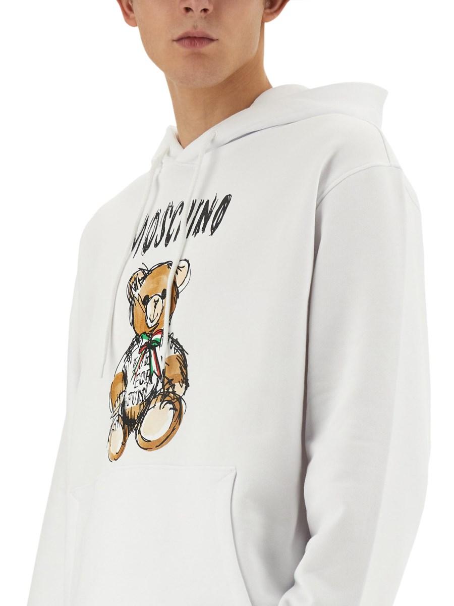 MOSCHINO FELPA IN COTONE CON STAMPA TEDDY Promozione