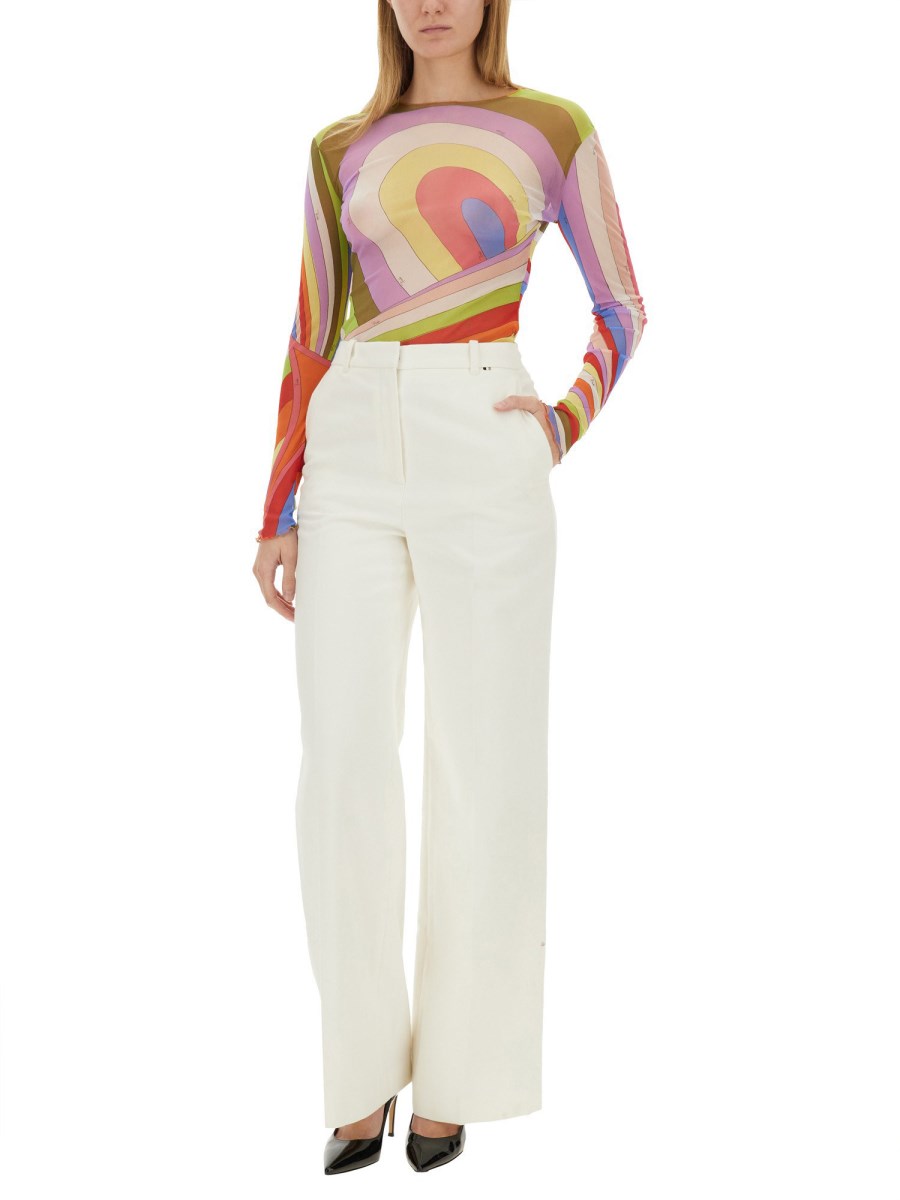PUCCI T-SHIRT IN TULLE CON STAMPA IRIDE In Vendita