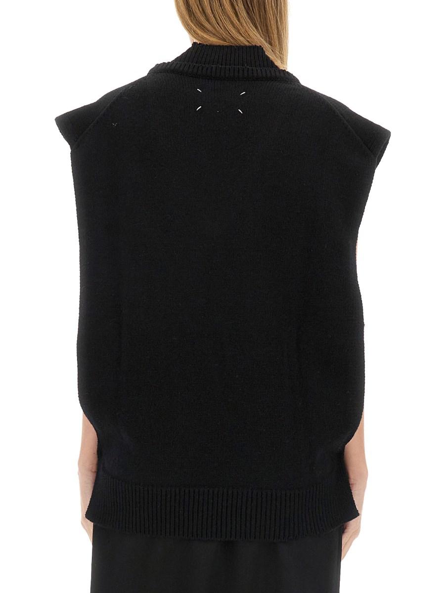 MAISON MARGIELA GILET IN MAGLIA A STRATI Moda