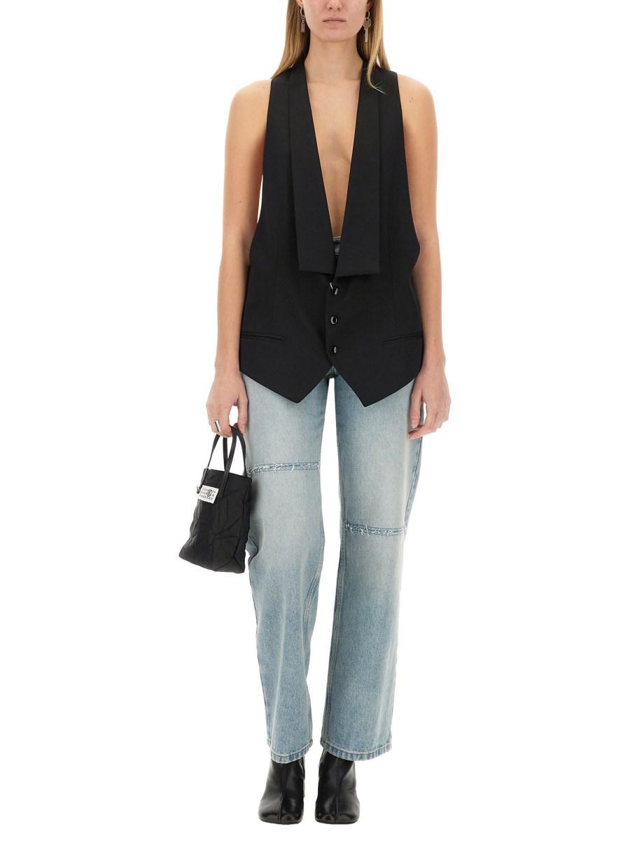 MM6 MAISON MARGIELA GILET MONOPETTO IN TWILL Vendita