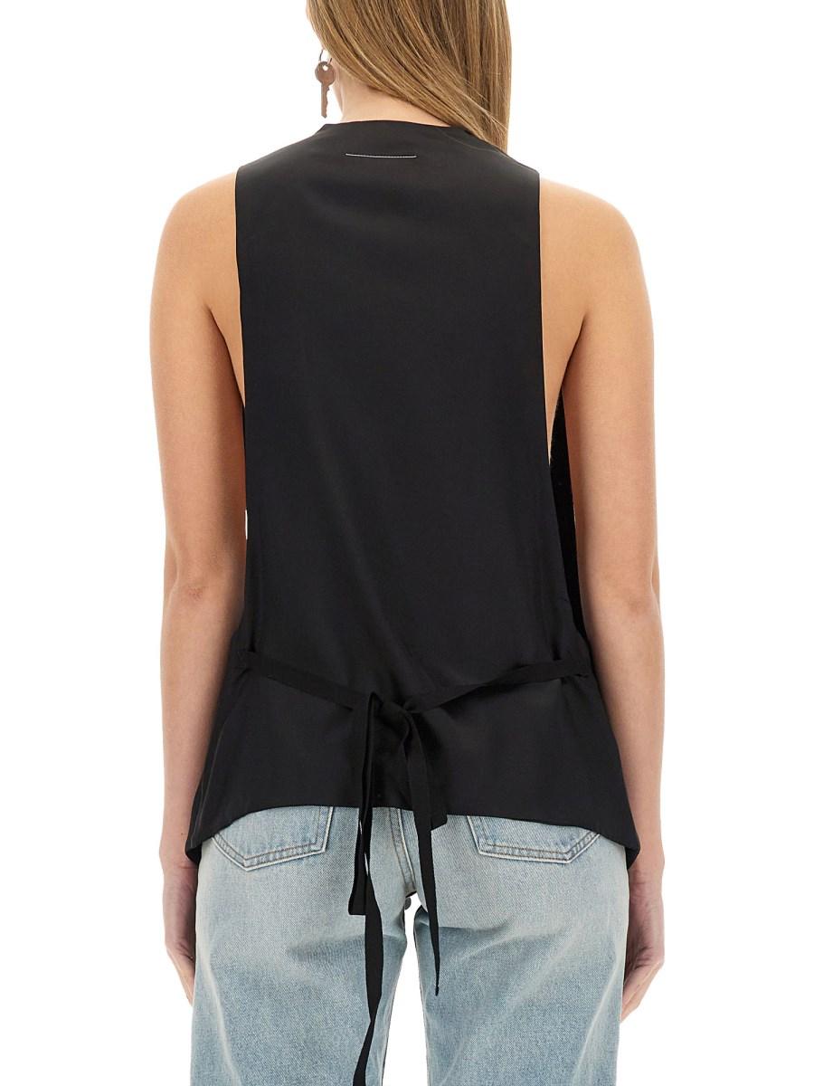 MM6 MAISON MARGIELA GILET MONOPETTO IN TWILL Vendita