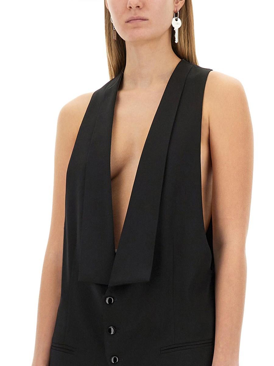 MM6 MAISON MARGIELA GILET MONOPETTO IN TWILL Vendita