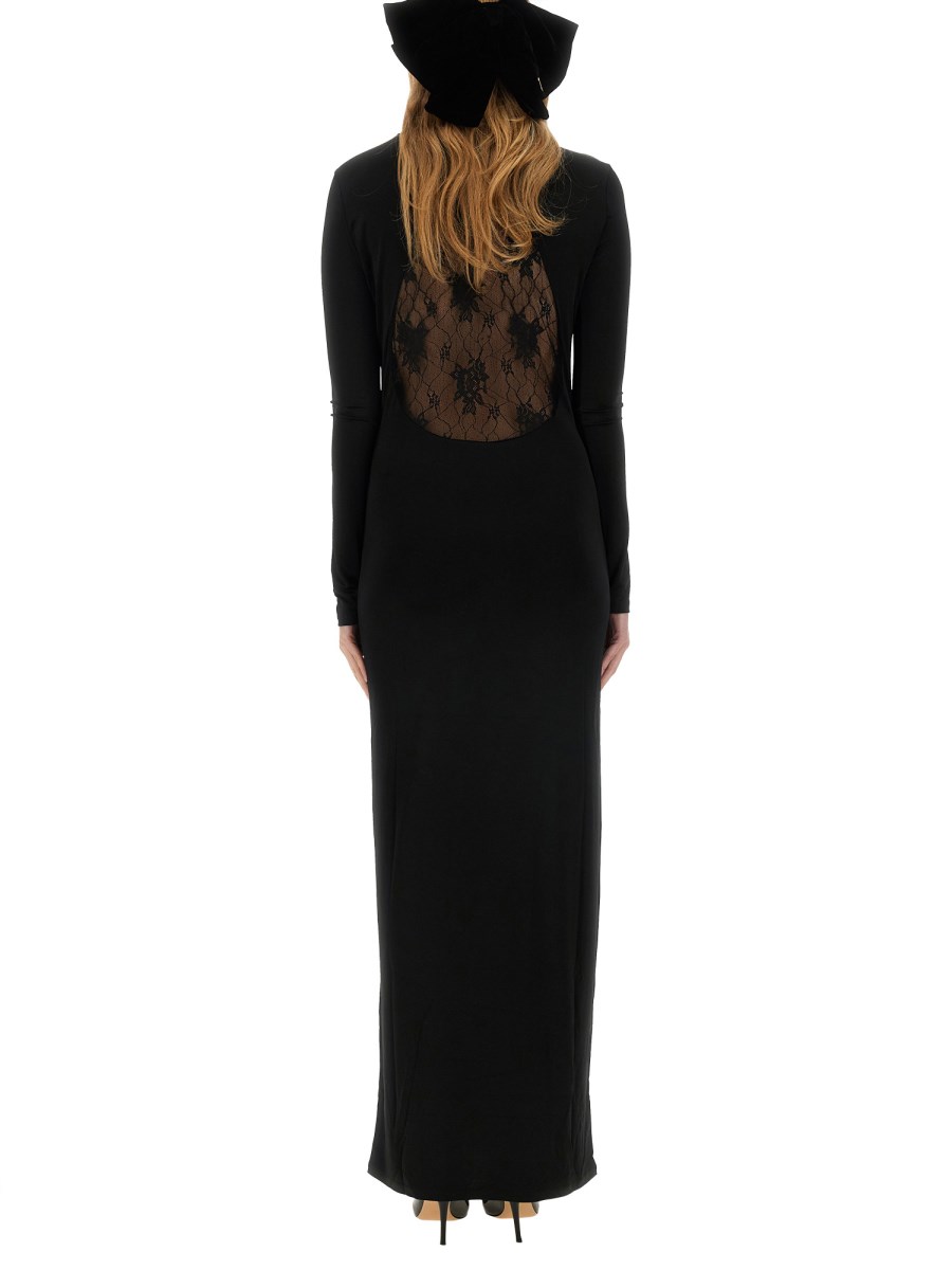 NINA RICCI ABITO LUNGO CON INSERTO IN PIZZO Pezzi Unici