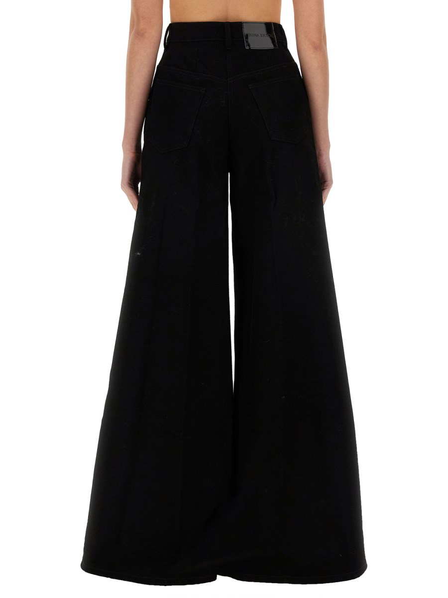 NINA RICCI PANTALONE SVASATO IN DENIM Shopping Online