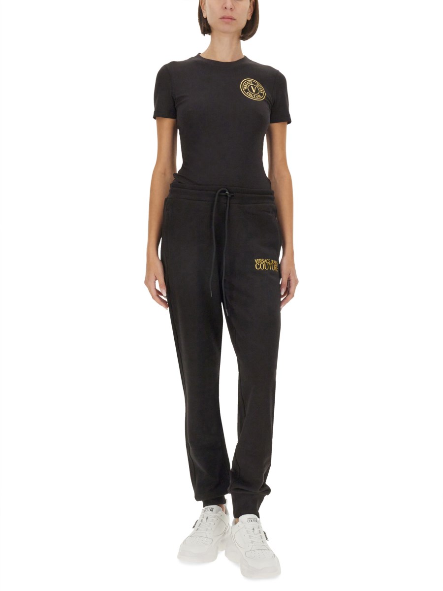 VERSACE JEANS COUTURE T-SHIRT IN JERSEY DI COTONE CON LOGO Moda