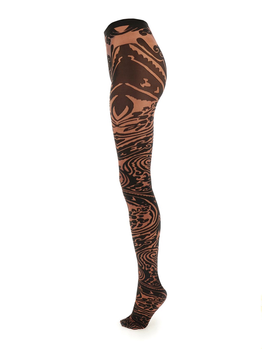 ETRO X WOLFORD COLLANT ETRO X WOLFORD IN NYLON CON MOTIVO PAISLEY TATTOO Sottocosto