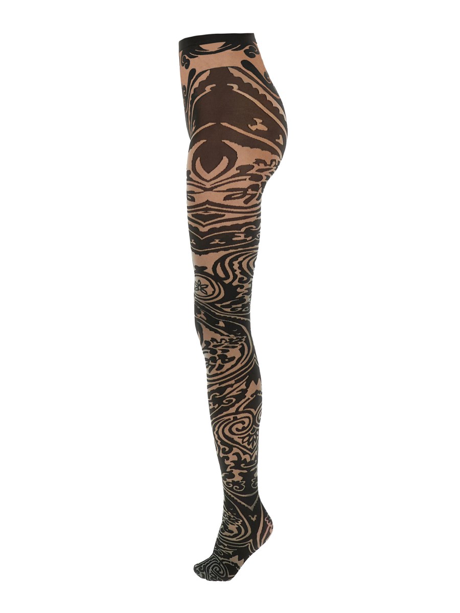 ETRO X WOLFORD COLLANT ETRO X WOLFORD IN NYLON CON MOTIVO PAISLEY TATTOO Convenienza