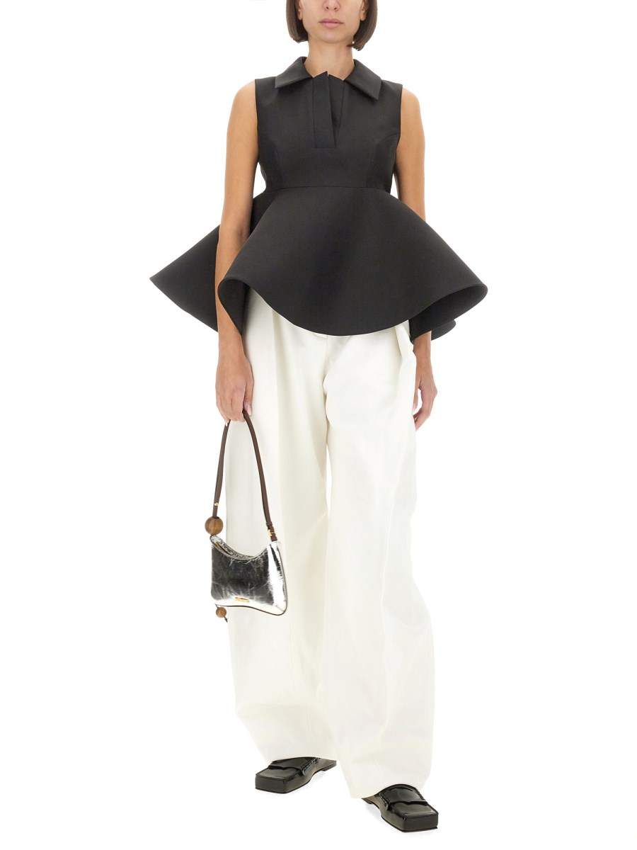 JACQUEMUS TOP SPALLA CON VOLANT Saldi