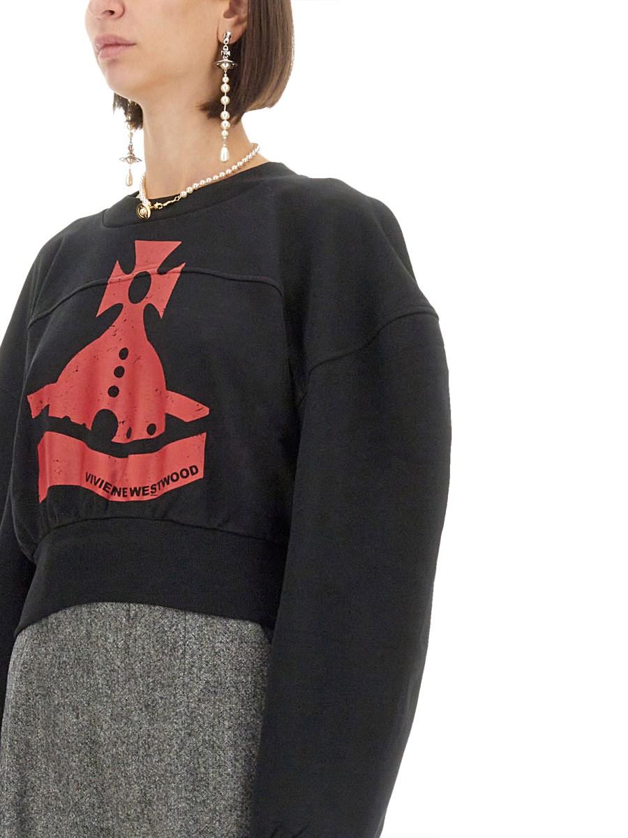 VIVIENNE WESTWOOD FELPA CON STAMPA ORB IN JERSEY DI COTONE Italy