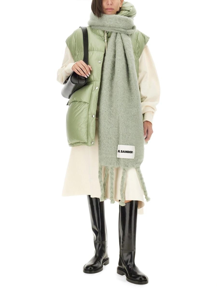 JIL SANDER GILET CON LOGO IN NYLON 2025