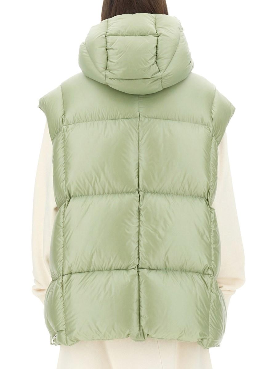 JIL SANDER GILET CON LOGO IN NYLON 2025