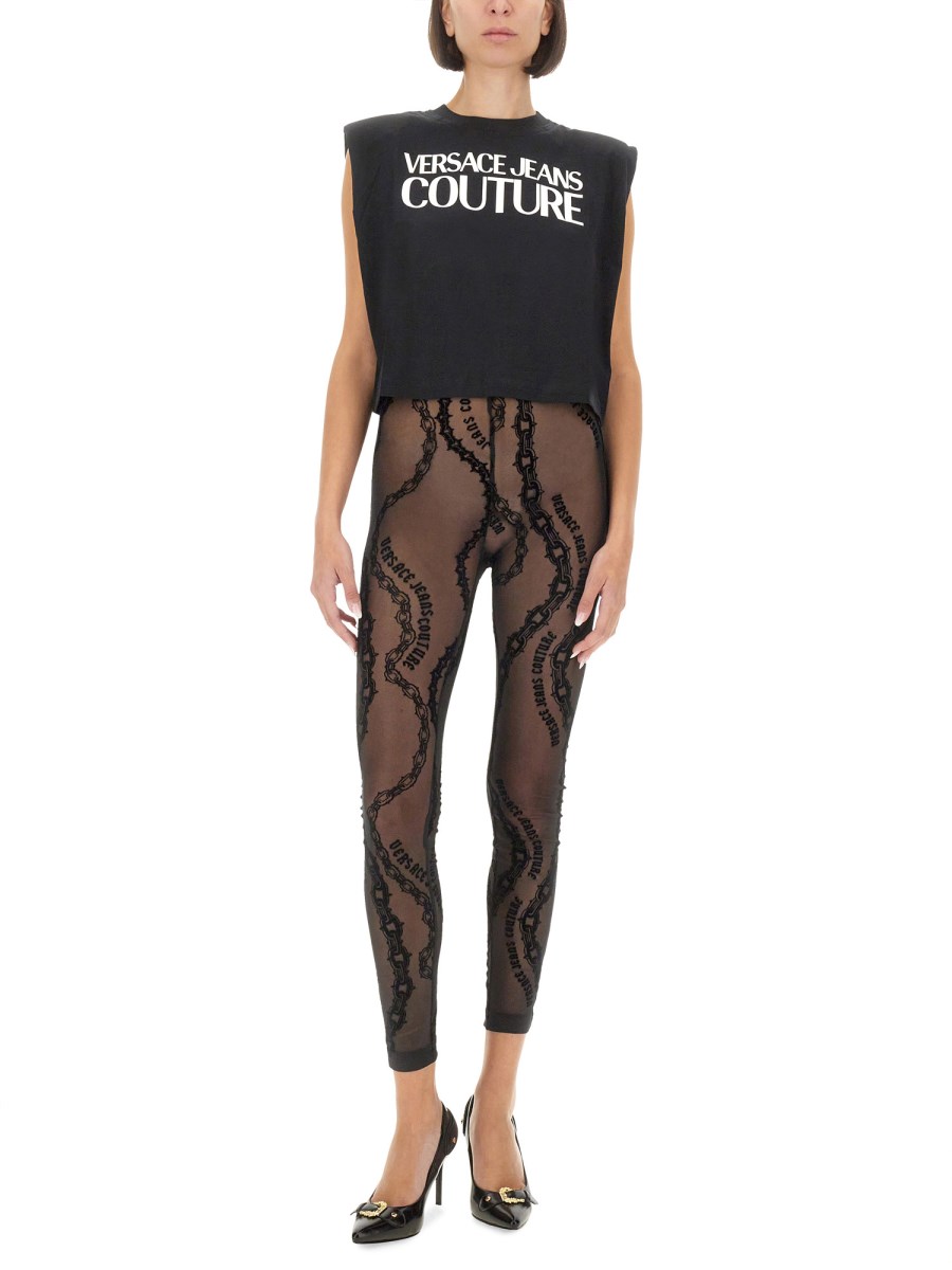 VERSACE JEANS COUTURE LEGGINGS CON STAMPA Vendita