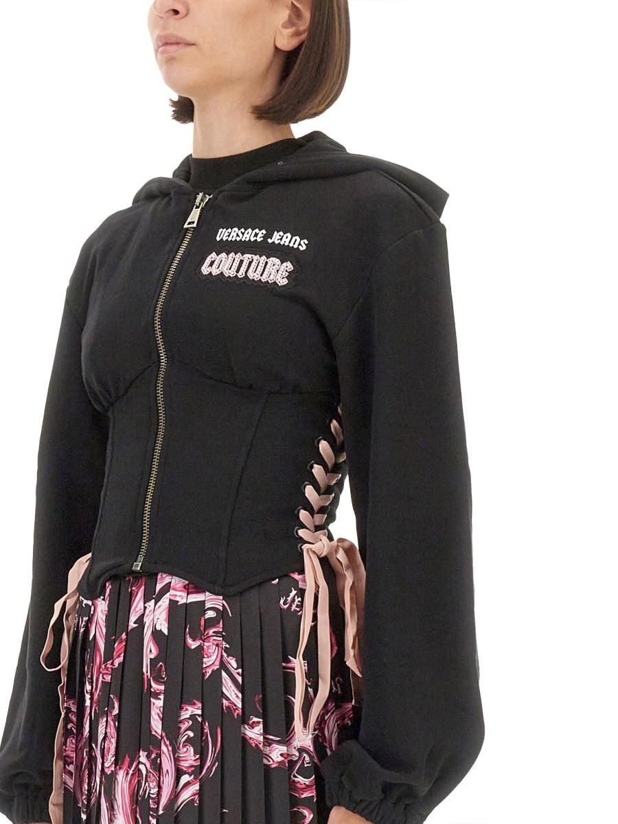 VERSACE JEANS COUTURE FELPA IN COTONE CON LOGO Promozione