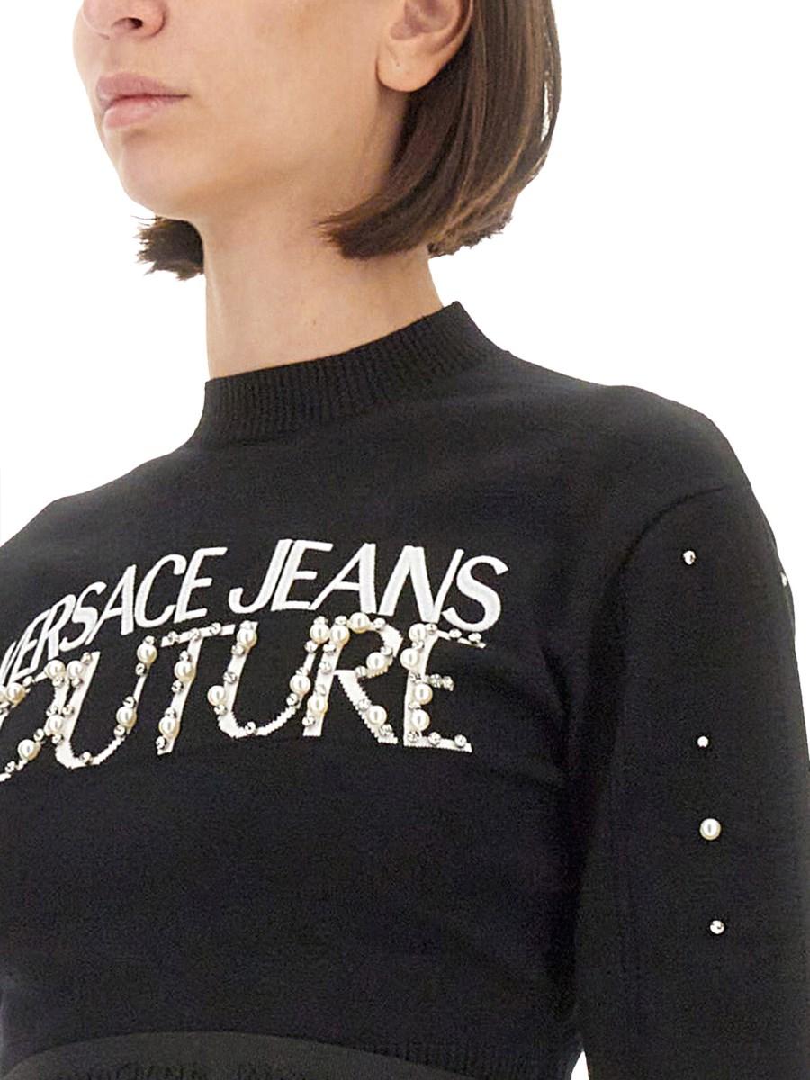 VERSACE JEANS COUTURE MAGLIA IN VISCOSA CON LOGO Negozi Online