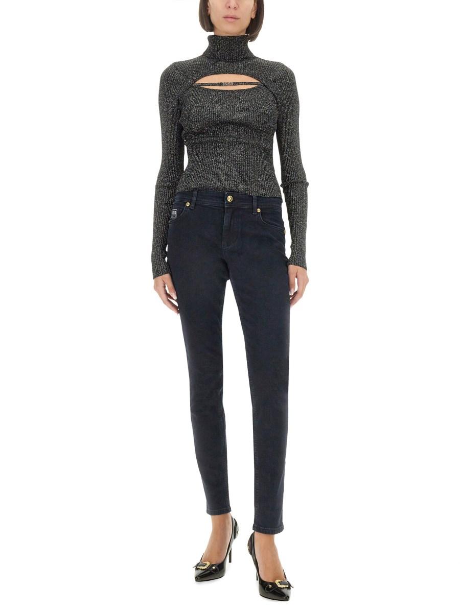 VERSACE JEANS COUTURE MAGLIA IN LUREX CON LOGO Fino Al -60%