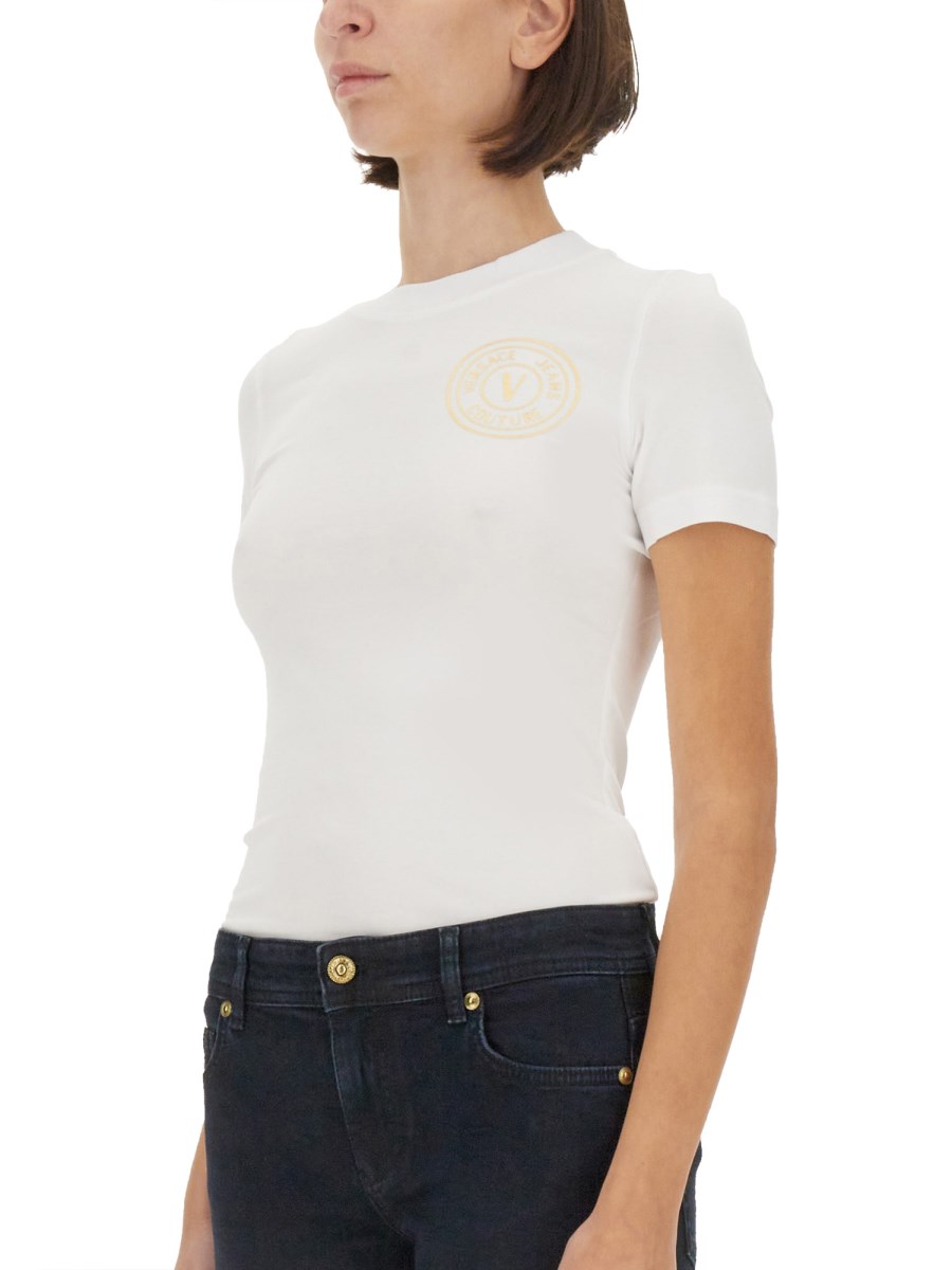 VERSACE JEANS COUTURE T-SHIRT IN JERSEY DI COTONE CON LOGO Affare Del Giorno