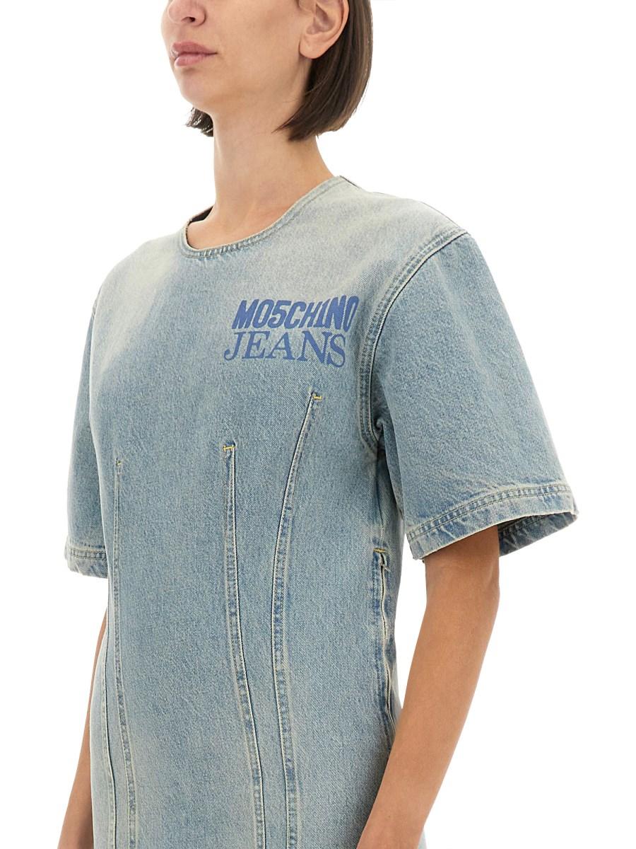 MOSCHINO JEANS ABITO MINI IN DENIM SMART CODES Sconto