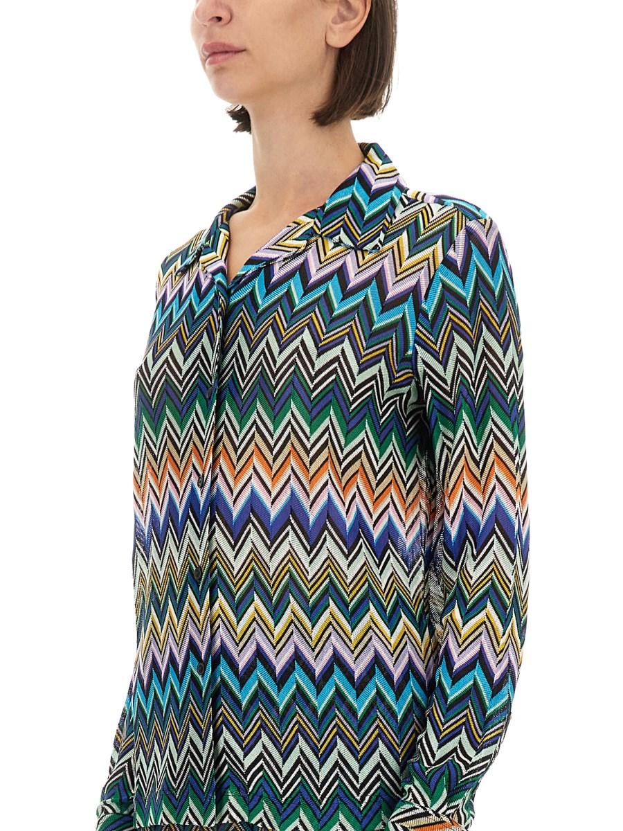 MISSONI CAMICIA TAGLIO BOWLING IN VISCOSA ZIG ZAG Offerta