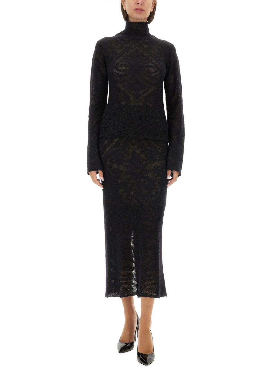 ETRO GONNA IN MAGLIA JACQUARD IN MISTO LANA Moda