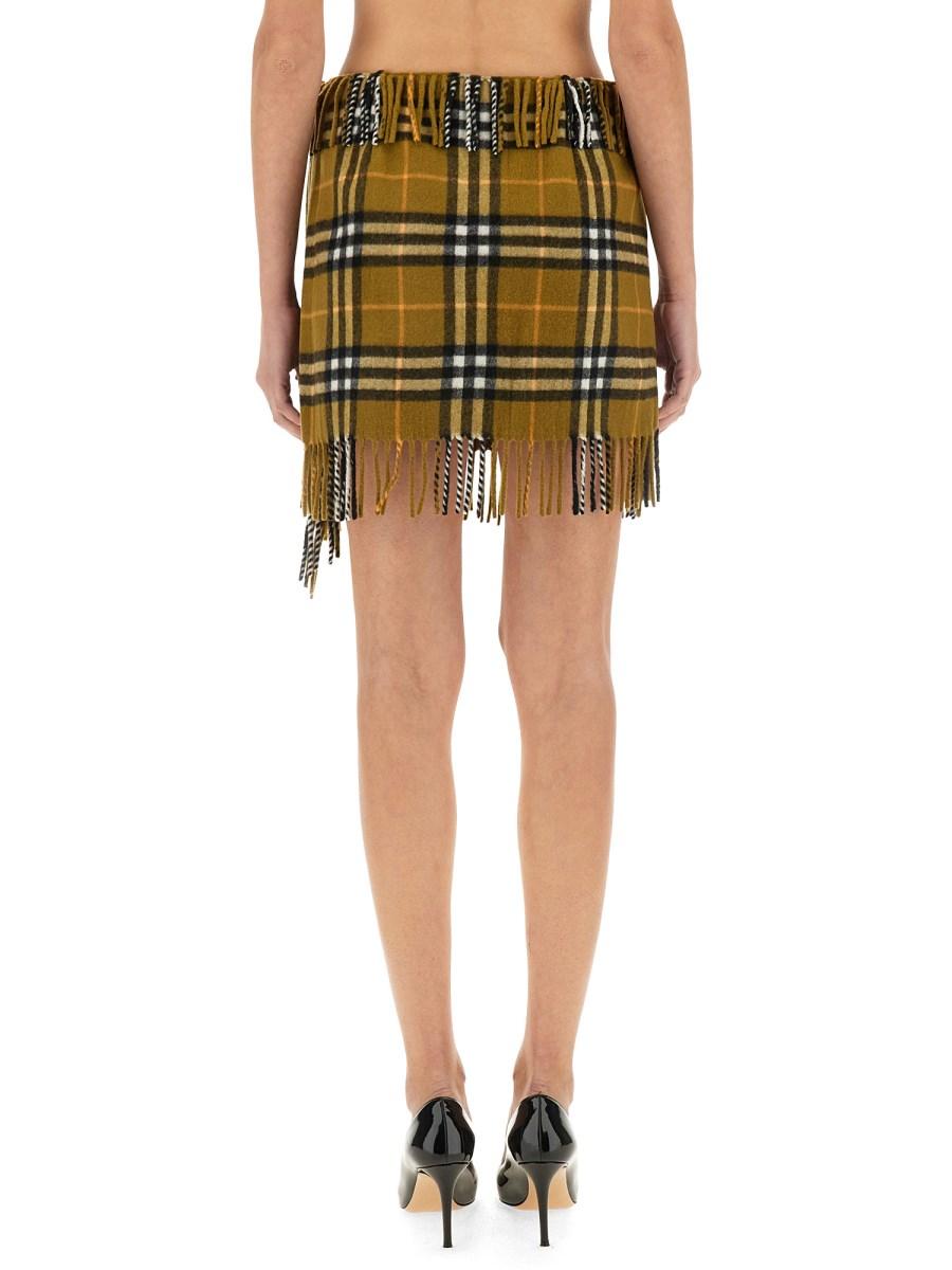 BURBERRY GONNA STILE SCIARPA IN LANA E CASHMERE CHECK Nuovo