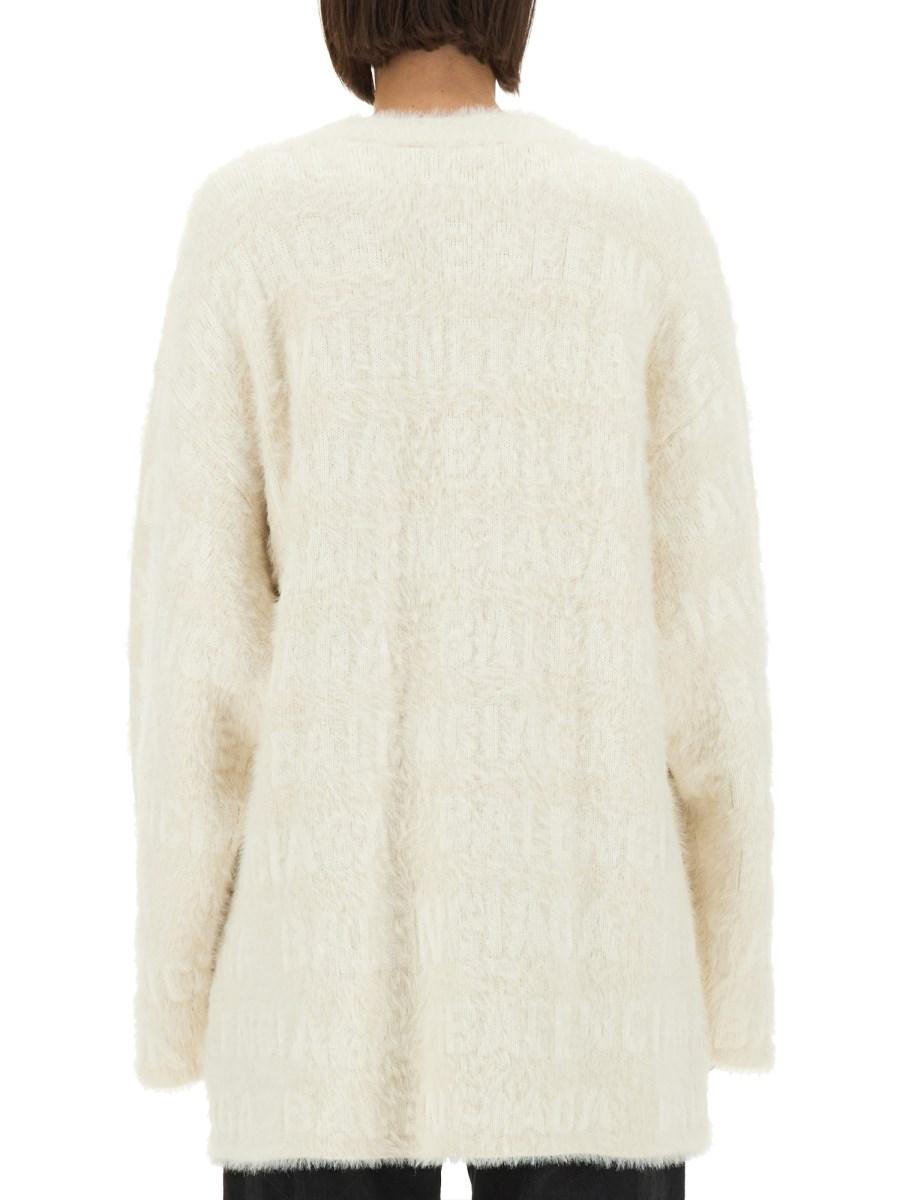 BALENCIAGA CARDIGAN IN LANA CON SCOLLO A V Qualità Garantita