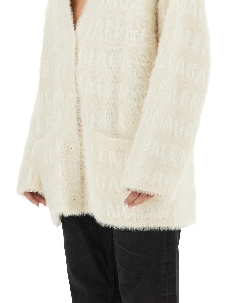 BALENCIAGA CARDIGAN IN LANA CON SCOLLO A V Qualità Garantita