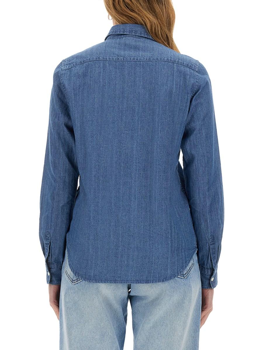 ASPESI CAMICIA REGULAR FIT IN DENIM DI COTONE Negozi Online