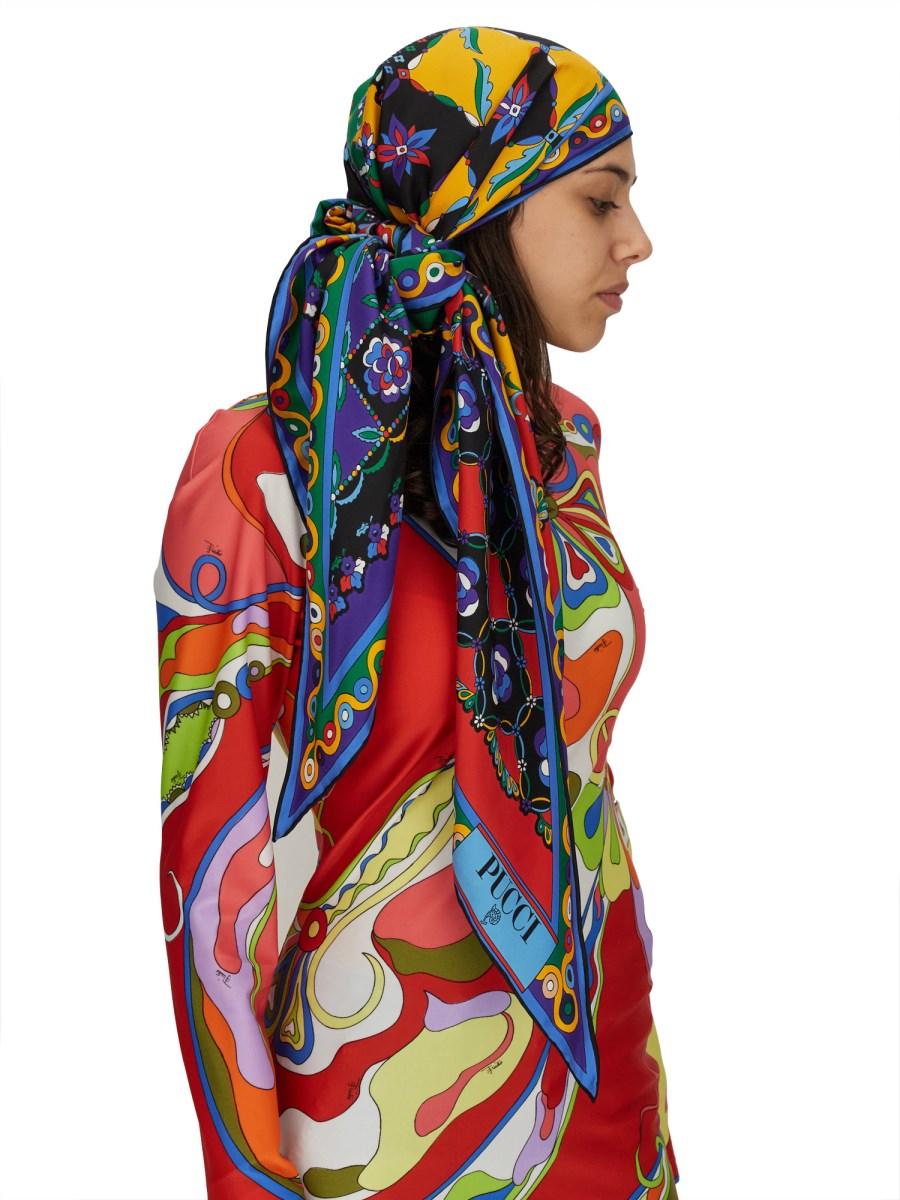 PUCCI FOULARD IN SETA CON STAMPA FESTA Economico