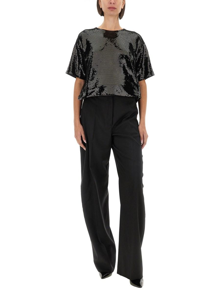 MICHAEL BY MICHAEL KORS T-SHIRT OVERSIZE IN JERSEY CON PAILLETTES Offerta Giorno del Papà