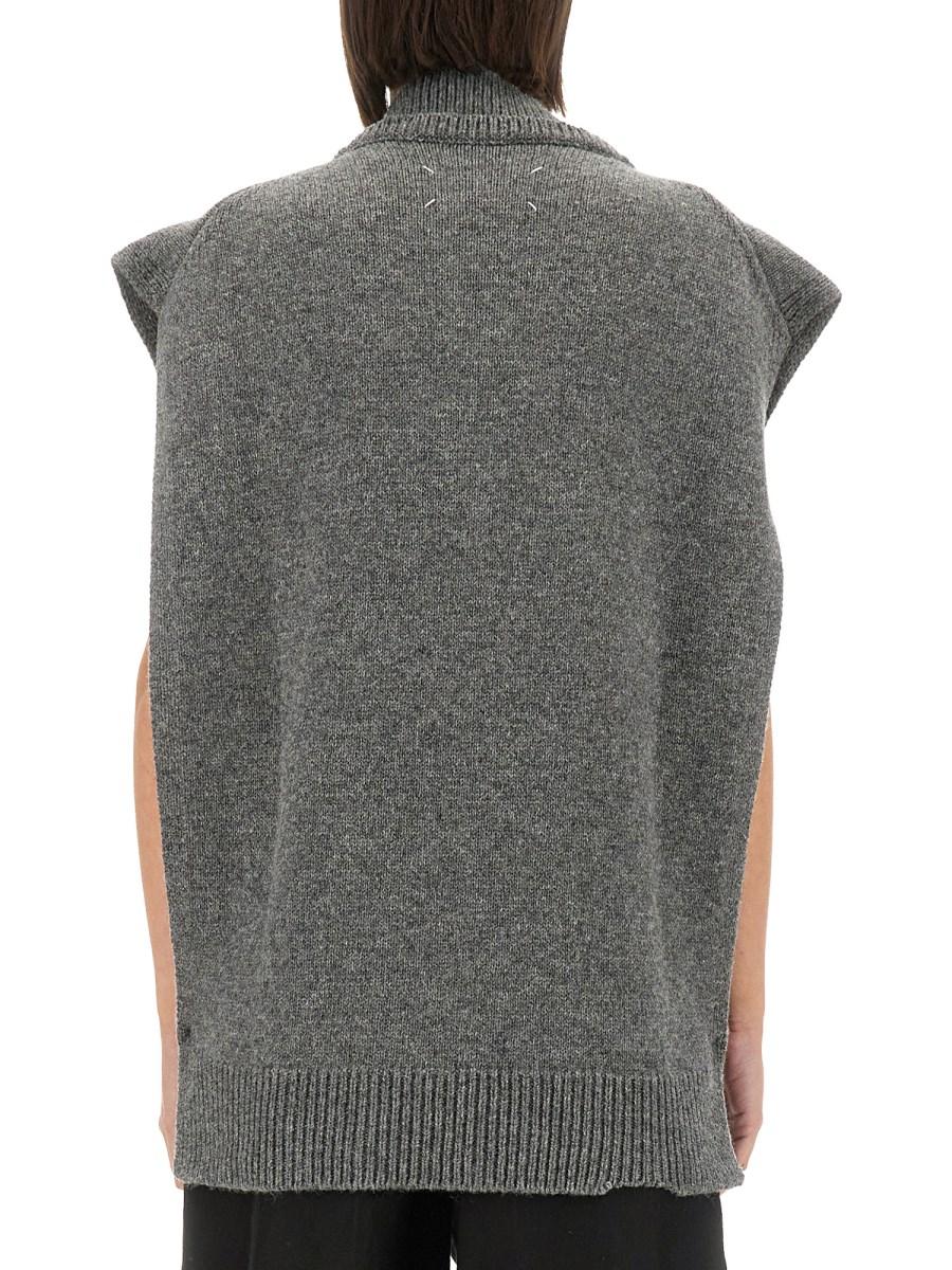 MAISON MARGIELA GILET IN MAGLIA A STRATI IN LANA Offerta temporanea