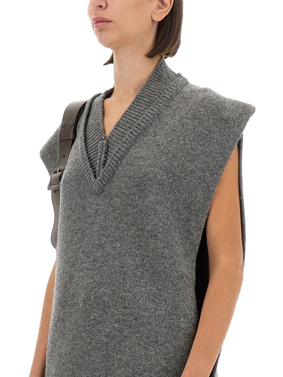 MAISON MARGIELA GILET IN MAGLIA A STRATI IN LANA Offerta temporanea