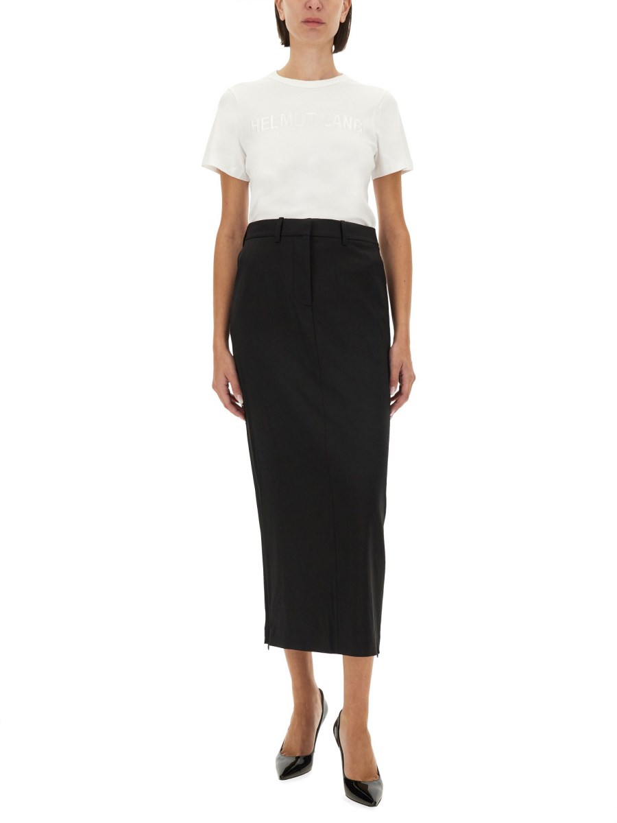 HELMUT LANG T-SHIRT IN JERSEY DI COTONE CON LOGO Offerte speciali