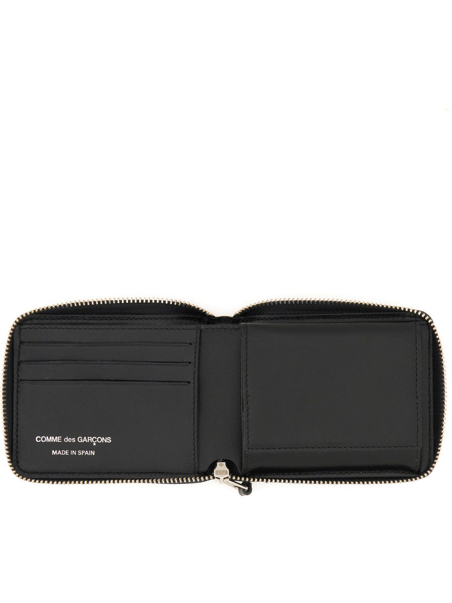 COMME DES GARCONS WALLET PORTAFOGLIO SILVER EYELET LINE Ultimi due giorni