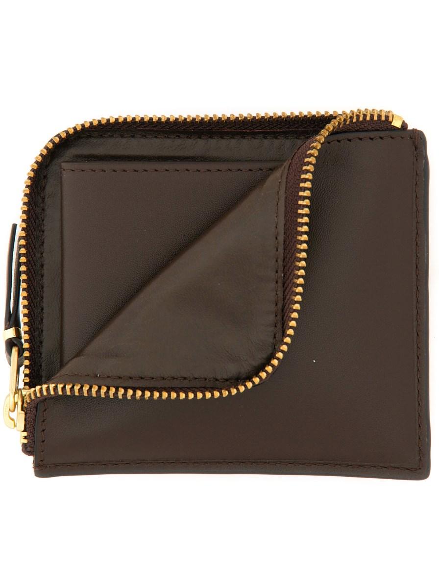 COMME DES GARCONS WALLET PORTAFOGLIO IN PELLE CON ZIP OUTSIDE POCKET LINE Fino al 65% di sconto
