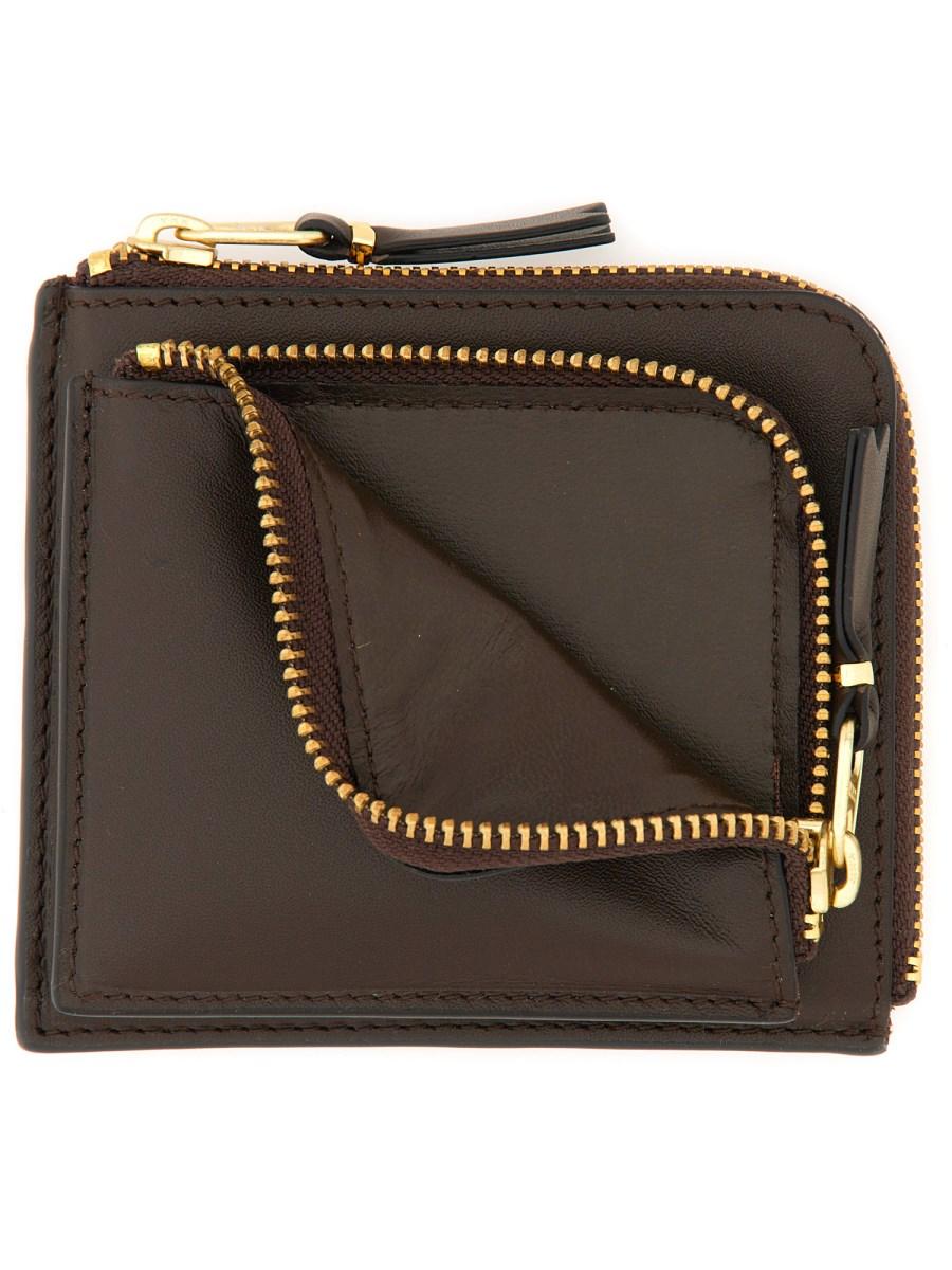 COMME DES GARCONS WALLET PORTAFOGLIO IN PELLE CON ZIP OUTSIDE POCKET LINE Fino al 65% di sconto