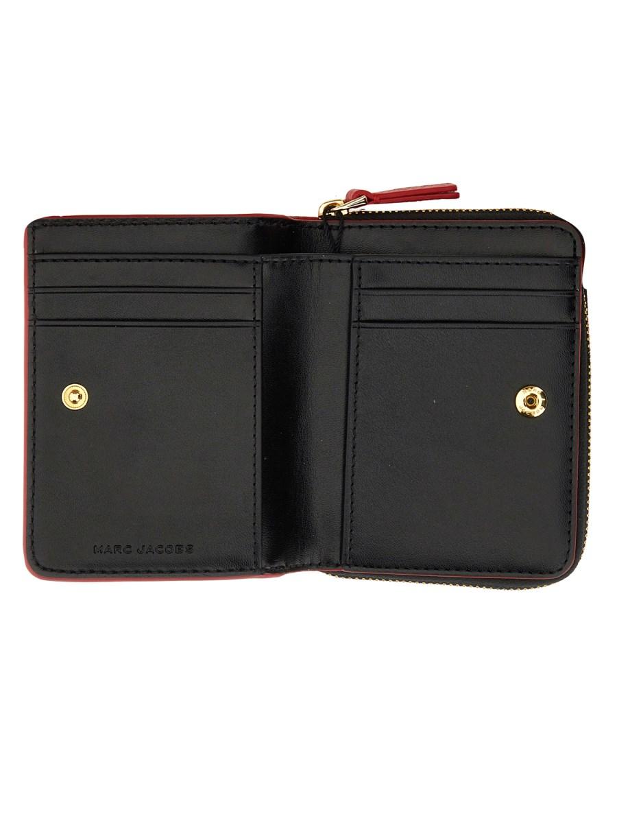 MARC JACOBS PORTAFOGLIO "THE COMPACT" MINI IN PELLE Trasporto libero internazionale