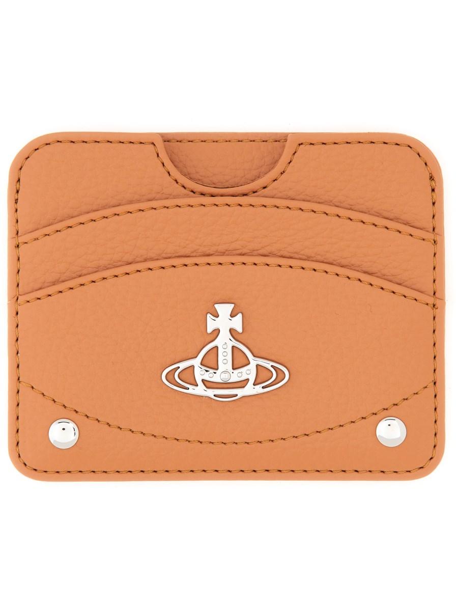 VIVIENNE WESTWOOD PORTACARTE A MEZZA LUNA CON LOGO ORB
