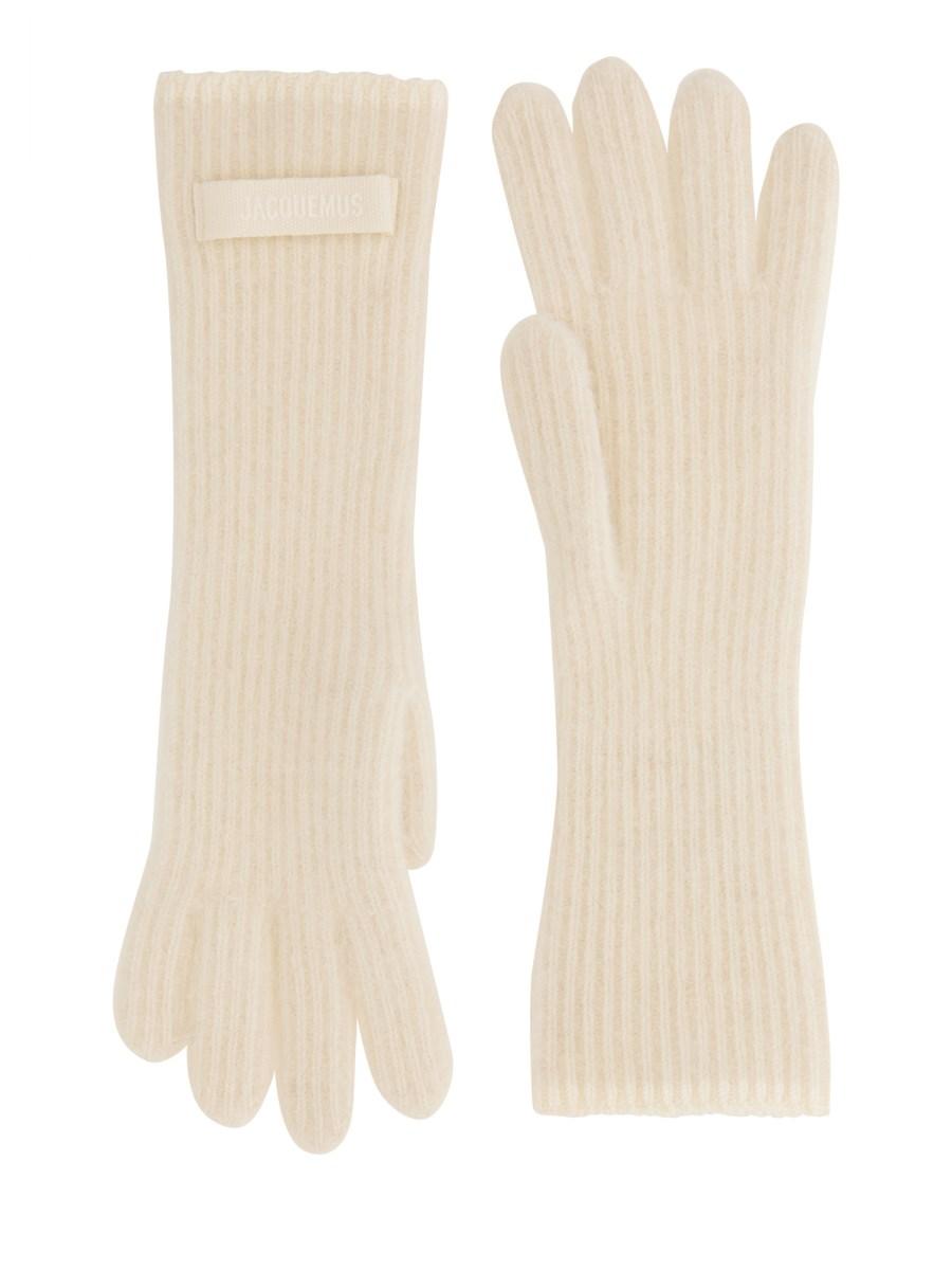 JACQUEMUS GUANTI IN ALPACA CON LOGO IN GROSGRAIN Negozio online di fabbrica