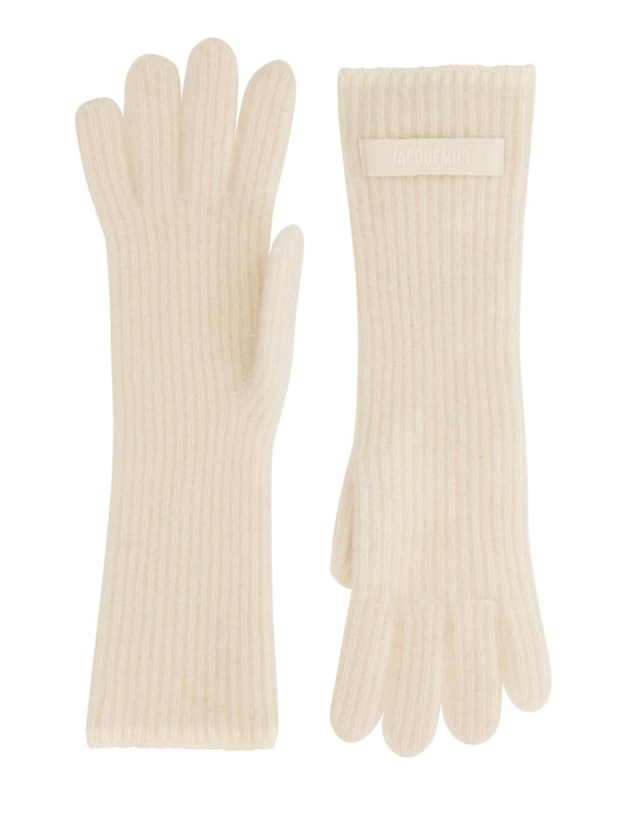 JACQUEMUS GUANTI IN ALPACA CON LOGO IN GROSGRAIN Negozio online di fabbrica