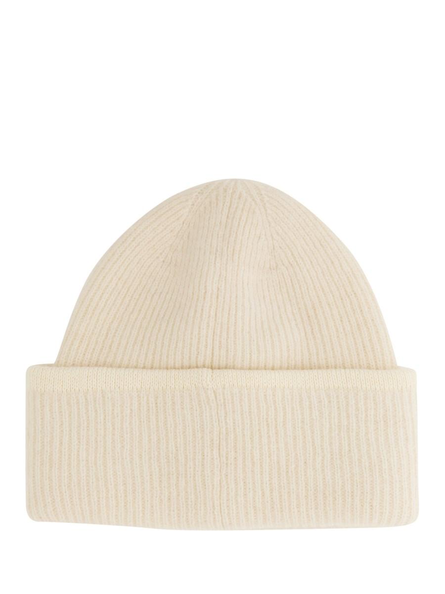 JACQUEMUS CAPPELLO BEANIE IN ALPACA CON LOGO IN GROSGRAIN Prezzo di fabbrica