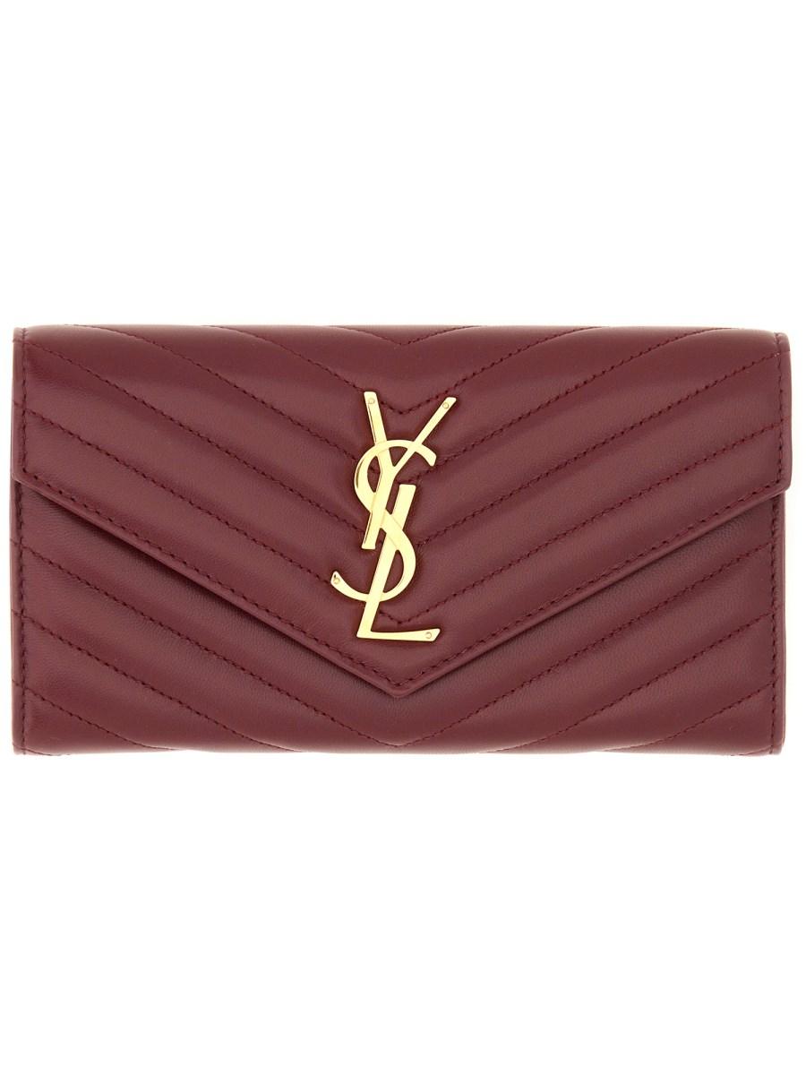 SAINT LAURENT PORTAFOGLIO IN PELLE DI VITELLO CON LOGO MONOGRAM Cyber Monday