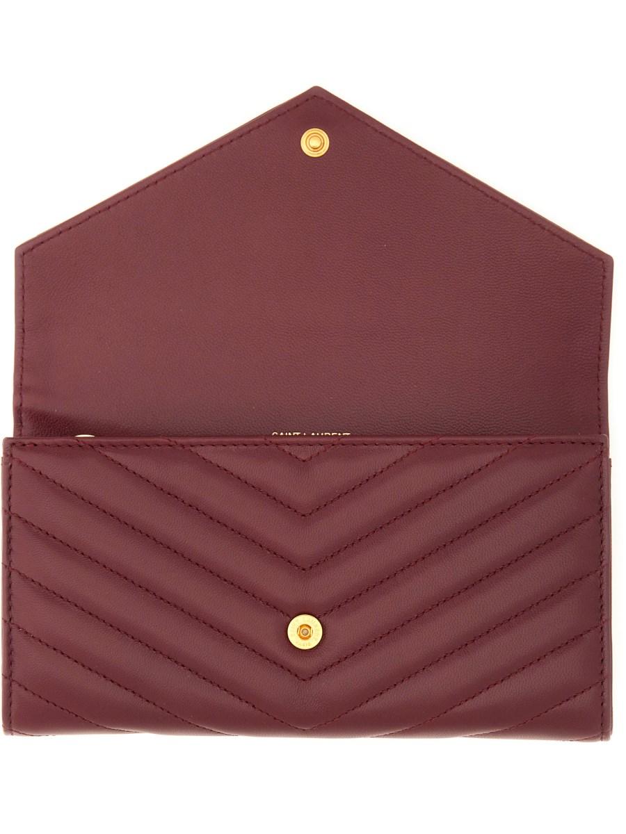 SAINT LAURENT PORTAFOGLIO IN PELLE DI VITELLO CON LOGO MONOGRAM Cyber Monday