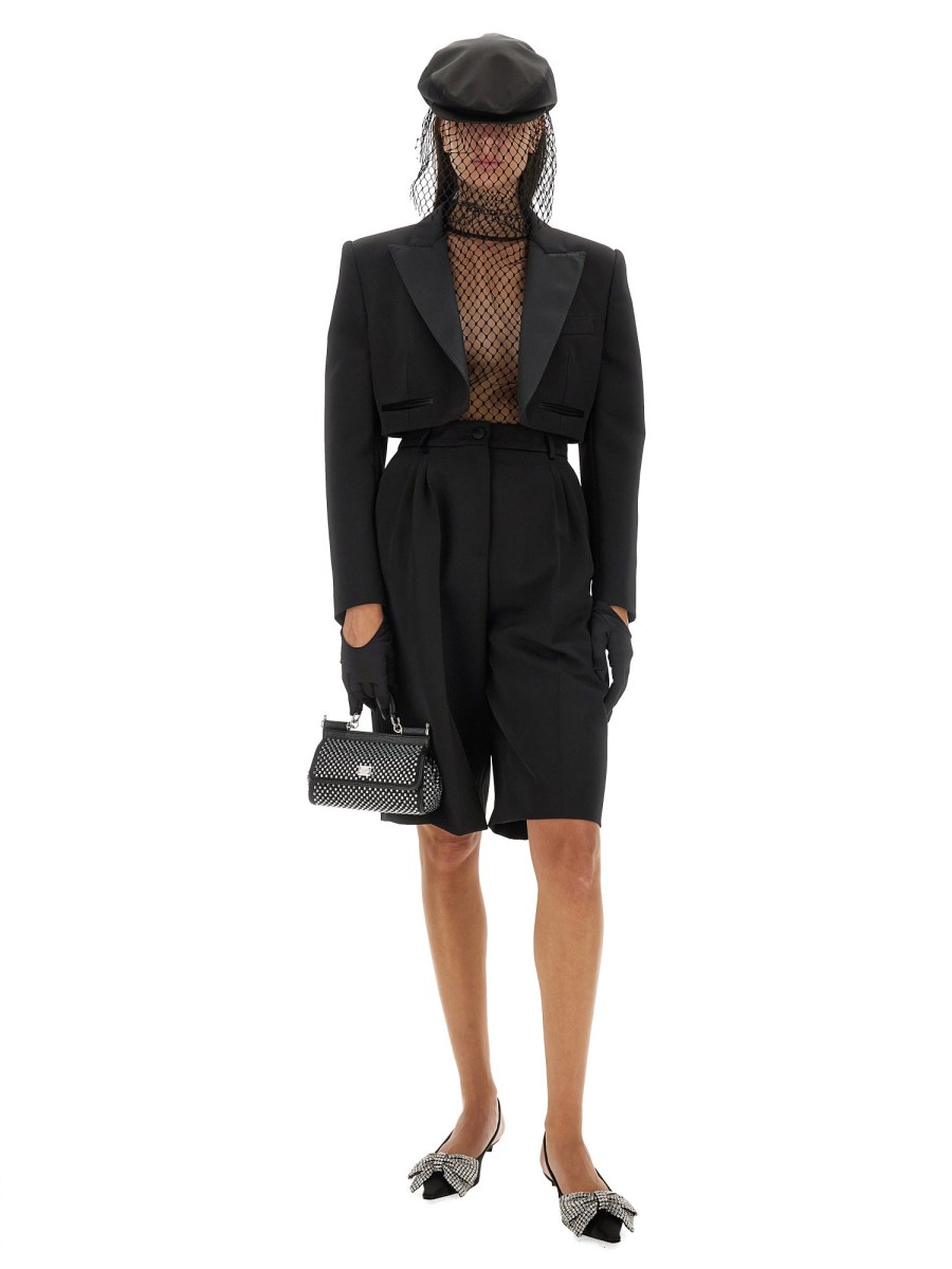 DOLCE & GABBANA GUANTI CORTI IN RASO DI SETA Fino al 50% di sconto