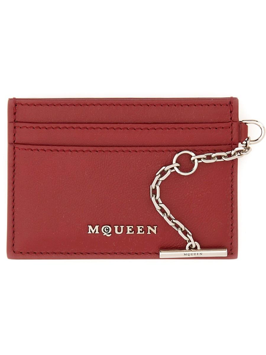 ALEXANDER McQUEEN PORTACARTE SLING IN PELLE Super sconto