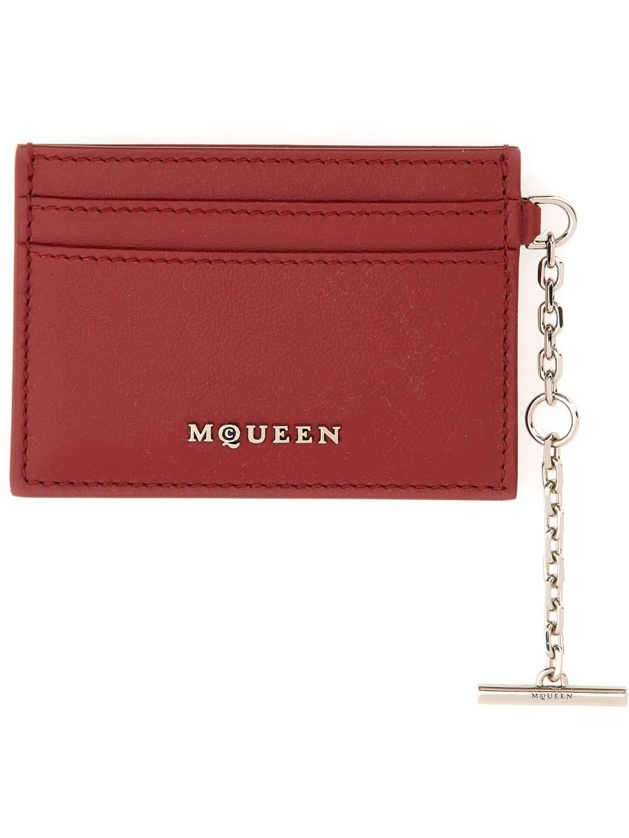 ALEXANDER McQUEEN PORTACARTE SLING IN PELLE Super sconto