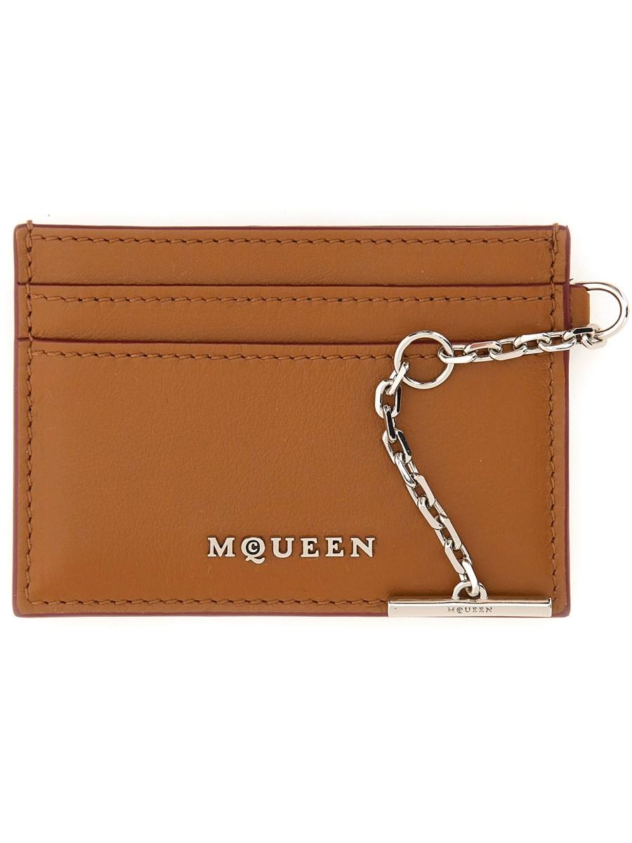 ALEXANDER McQUEEN PORTACARTE SLING IN PELLE 2025