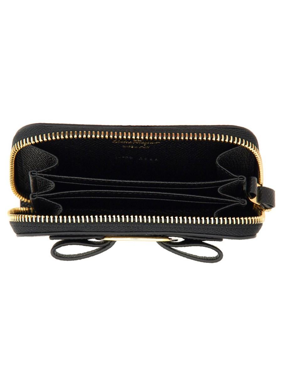 FERRAGAMO PORTACARTE "VARA" IN PELLE In Saldo