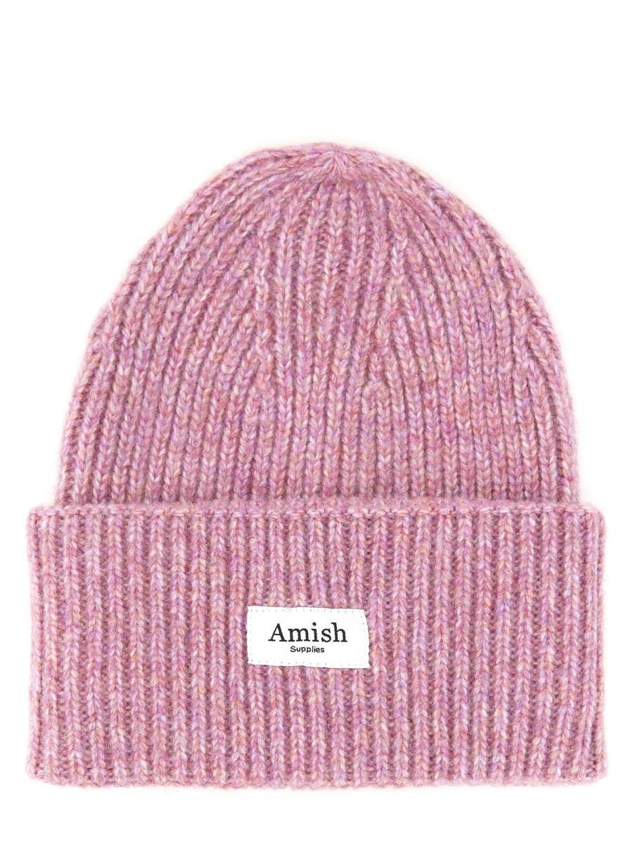 AMISH CAPPELLO BEANIE IN MISTO LANA CON LOGO Sconto di tempo limitato