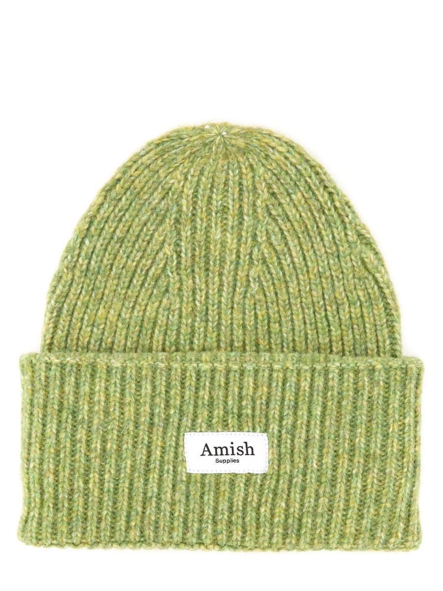 AMISH CAPPELLO BEANIE IN MISTO LANA CON LOGO Negozio online di fabbrica